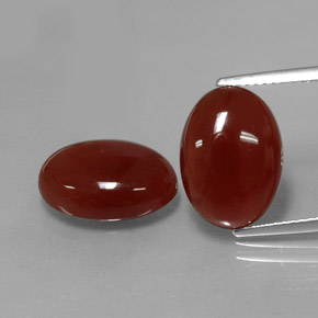 캐럿 천연 갈색빛 레드 카넬리안 보석, 타원형 컷, 13.8×10 mm, 투명한