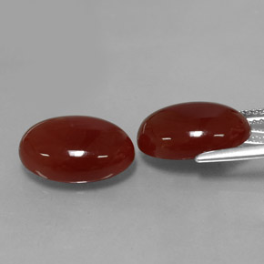 캐럿 천연 갈색빛 레드 카넬리안 보석, 타원형 컷, 13.8×10 mm, 투명한