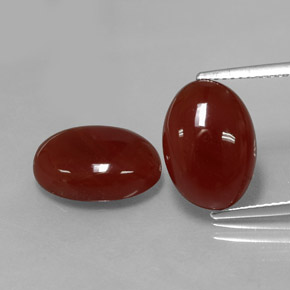 캐럿 천연 갈색빛 레드 카넬리안 보석, 타원형 컷, 13.9×9.8 mm, 투명한