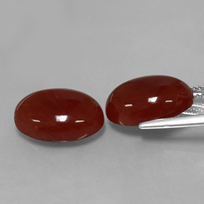 캐럿 천연 갈색빛 레드 카넬리안 보석, 타원형 컷, 13.9×9.8 mm, 투명한
