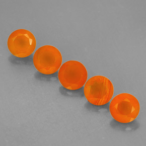 캐럿 천연 오렌지 카넬리안 보석, 투명한, 5.03 mm, 투명/반투명