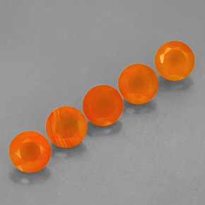 캐럿 천연 오렌지 카넬리안 보석, 투명한, 5.03 mm, 투명/반투명