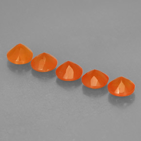 캐럿 천연 오렌지 카넬리안 보석, 투명한, 5.03 mm, 투명/반투명