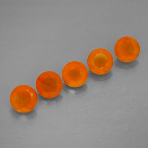 캐럿 천연 오렌지 카넬리안 보석, 투명한, 5.06 mm, 투명/반투명
