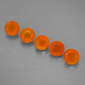 캐럿 천연 오렌지 카넬리안 보석, 투명한, 5.06 mm, 투명/반투명