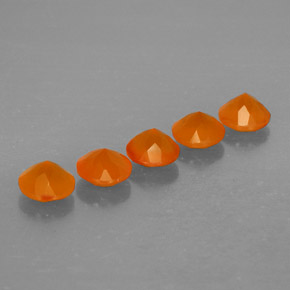 캐럿 천연 오렌지 카넬리안 보석, 투명한, 5.06 mm, 투명/반투명