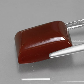 5.78캐럿 천연 레드 오렌지 카넬리안, 바게트, 12.1×10.1 mm, 투명한
