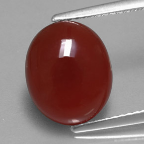 4.71캐럿 천연 갈색빛 레드 카넬리안, 타원형 컷, 12×10 mm, 투명한