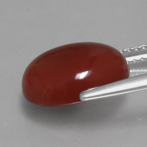 4.71캐럿 천연 갈색빛 레드 카넬리안, 타원형 컷, 12×10 mm, 투명한