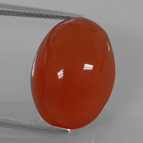15.49캐럿 천연 오렌지 카넬리안, 투명한, 18.5×13.5 mm, 투명/반투명