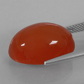 15.49캐럿 천연 오렌지 카넬리안, 투명한, 18.5×13.5 mm, 투명/반투명