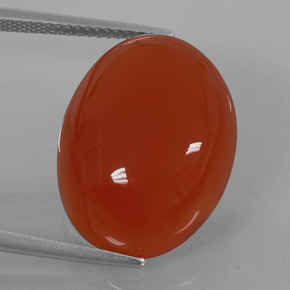 17.01캐럿 천연 레드 오렌지 카넬리안, 타원형 컷, 20.3×15.4 mm, 투명한