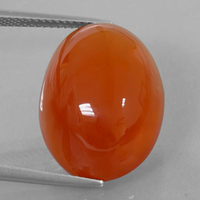 18.75캐럿 천연 오렌지 카넬리안, 타원형 컷, 20×15.1 mm, 투명한