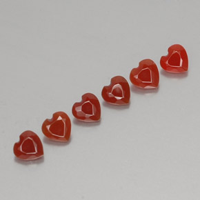 캐럿 천연 오렌지 카넬리안 보석, 하트 모양, 4.2×4.1 mm, 투명한