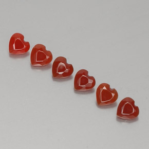 캐럿 천연 오렌지 카넬리안 보석, 하트 모양, 4.2×4.1 mm, 투명한