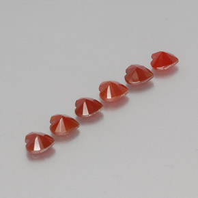 캐럿 천연 오렌지 카넬리안 보석, 하트 모양, 4.2×4.1 mm, 투명한