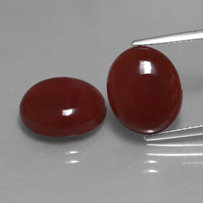 캐럿 천연 갈색빛 레드 카넬리안 보석, 타원형 컷, 13.1×11.1 mm, 투명한