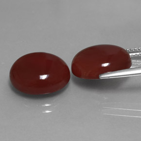 캐럿 천연 갈색빛 레드 카넬리안 보석, 타원형 컷, 13.1×11.1 mm, 투명한