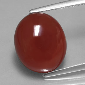 6.11캐럿 천연 오렌지 카넬리안, 타원형 컷, 13.1×11.1 mm, 투명한