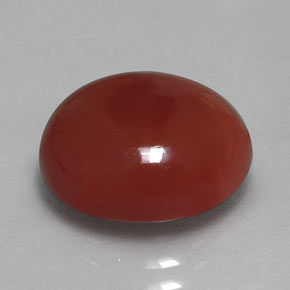 6.11캐럿 천연 오렌지 카넬리안, 타원형 컷, 13.1×11.1 mm, 투명한
