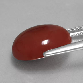 6.11캐럿 천연 오렌지 카넬리안, 타원형 컷, 13.1×11.1 mm, 투명한