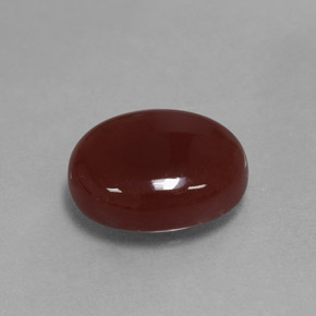 5.81캐럿 천연 붉은빛 브라운 카넬리안, 타원형 컷, 13.1×11.1 mm, 투명한