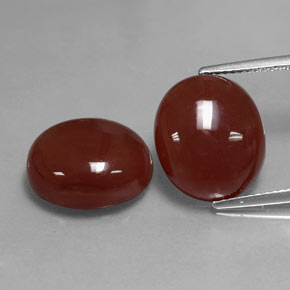 캐럿 천연 붉은빛 브라운 카넬리안 보석, 타원형 컷, 14.1×12.1 mm, 투명한