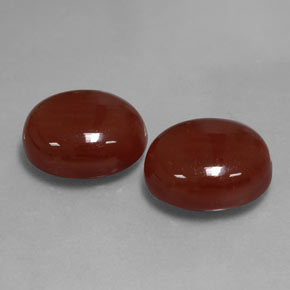 캐럿 천연 붉은빛 브라운 카넬리안 보석, 타원형 컷, 14.1×12.1 mm, 투명한