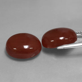 캐럿 천연 붉은빛 브라운 카넬리안 보석, 타원형 컷, 14.1×12.1 mm, 투명한