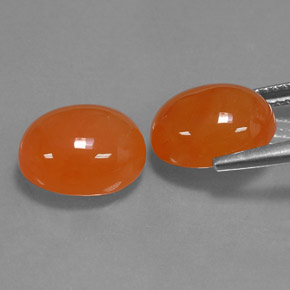 캐럿 천연 오렌지 카넬리안 보석, 투명한, 11.1×9.1 mm, 투명/반투명