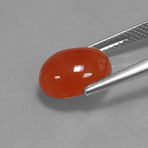 3.77캐럿 천연 레드 오렌지 카넬리안, 타원형 컷, 11.1×9.1 mm, 투명한