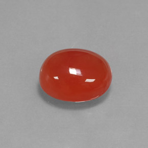 3.68캐럿 천연 레드 오렌지 카넬리안, 타원형 컷, 10.9×9.1 mm, 투명한