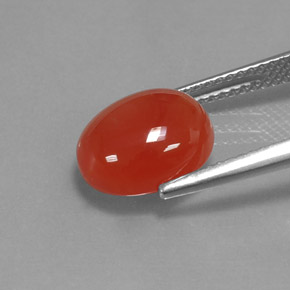 3.68캐럿 천연 레드 오렌지 카넬리안, 타원형 컷, 10.9×9.1 mm, 투명한