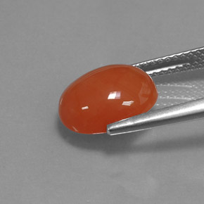 3.33캐럿 천연 레드 오렌지 카넬리안, 타원형 컷, 11.1×9.1 mm, 투명한