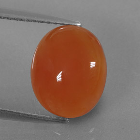 3.65캐럿 천연 오렌지 카넬리안, 투명한, 11.3×9.4 mm, 투명/반투명