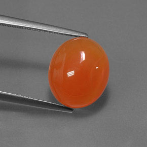 4.71캐럿 천연 오렌지 카넬리안, 타원형 컷, 12.2×10.3 mm, 투명한