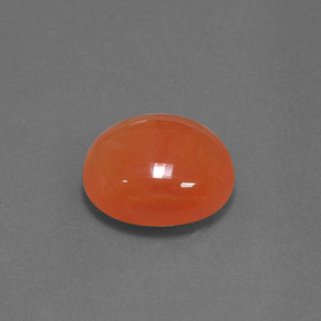 4.71캐럿 천연 오렌지 카넬리안, 타원형 컷, 12.2×10.3 mm, 투명한