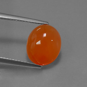 4.59캐럿 천연 오렌지 카넬리안, 타원형 컷, 12×10 mm, 투명한