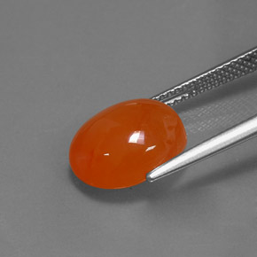 4.59캐럿 천연 오렌지 카넬리안, 타원형 컷, 12×10 mm, 투명한