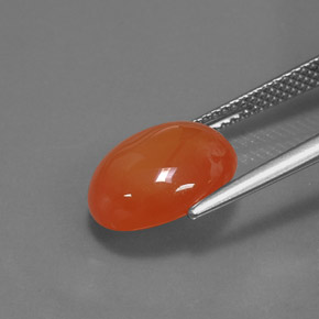 4.50캐럿 천연 오렌지 카넬리안, 타원형 컷, 12.2×10.2 mm, 투명한