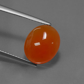4.17캐럿 천연 오렌지 카넬리안, 타원형 컷, 12.2×10.1 mm, 투명한