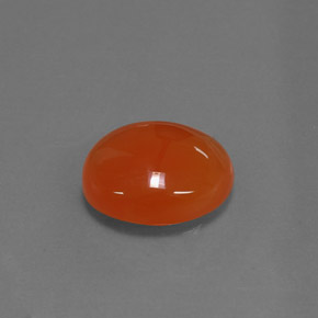 4.17캐럿 천연 오렌지 카넬리안, 타원형 컷, 12.2×10.1 mm, 투명한