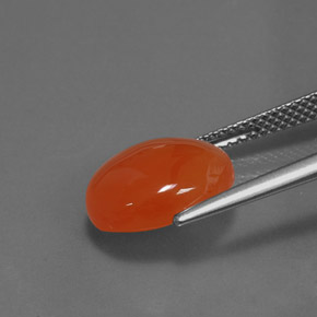 4.17캐럿 천연 오렌지 카넬리안, 타원형 컷, 12.2×10.1 mm, 투명한