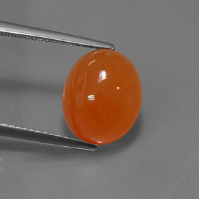 5.07캐럿 천연 오렌지 카넬리안, 타원형 컷, 12.1×10 mm, 투명한