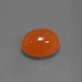 5.07캐럿 천연 오렌지 카넬리안, 타원형 컷, 12.1×10 mm, 투명한