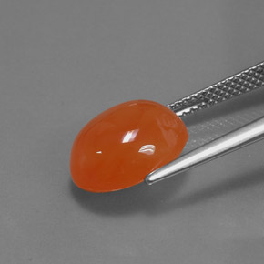 5.07캐럿 천연 오렌지 카넬리안, 타원형 컷, 12.1×10 mm, 투명한