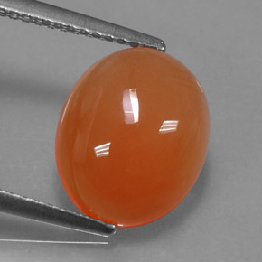 4.22캐럿 천연 오렌지 카넬리안, 타원형 컷, 12.1×10 mm, 투명한