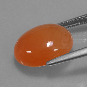 4.22캐럿 천연 오렌지 카넬리안, 타원형 컷, 12.1×10 mm, 투명한