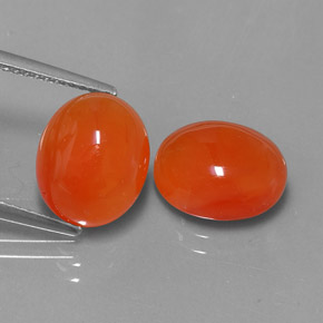 캐럿 천연 오렌지 카넬리안 보석, 투명한, 11.2×9.1 mm, 투명/반투명