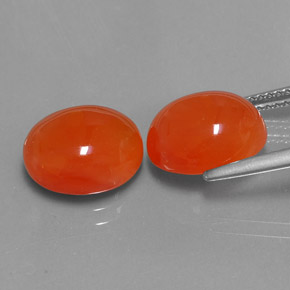 캐럿 천연 오렌지 카넬리안 보석, 투명한, 11.2×9.1 mm, 투명/반투명